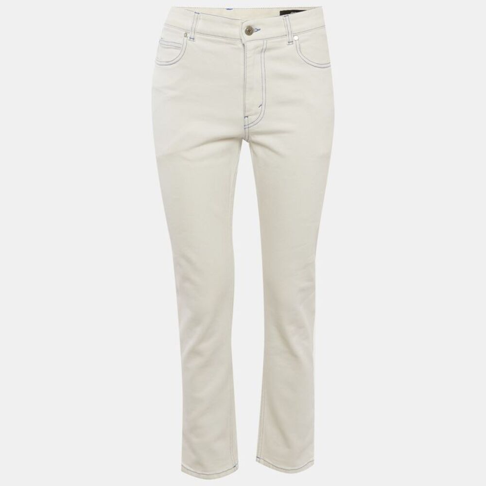 Stella Mccartney White Denim 23 Obs Straight Fit Jeans Xs/waist 30"